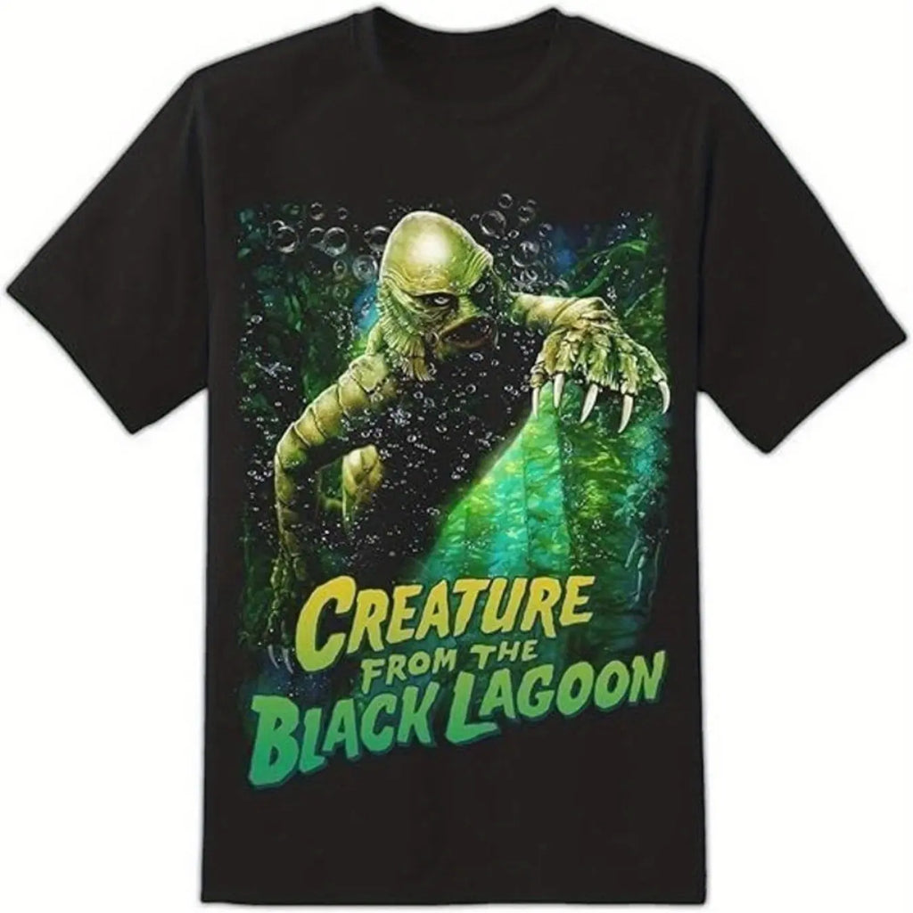 Rock Rebel Men's Creature From The Black Lagoon" Graphic Tee Regular Fit Round Neck Short Sleeve T-Shirt with Vibrant Underwater